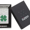 Zippo Cỏ may mắn khắc in